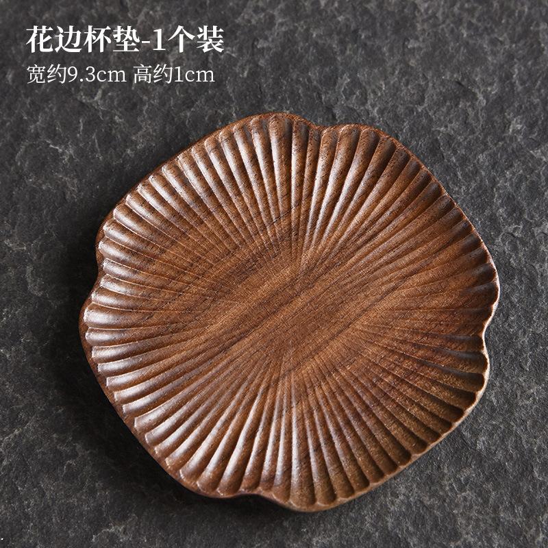 1/6pc Handamde Walnut Wood Coasters Creative For Coffee Cups Household Anti-scald Placemats Tieguanyin Chinese Teaset Decoration