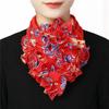 Color Block Scarf: Women's Four Seasons Warm Flower Neck Warmer – Fashionable Korean Style, Versatile Collar.