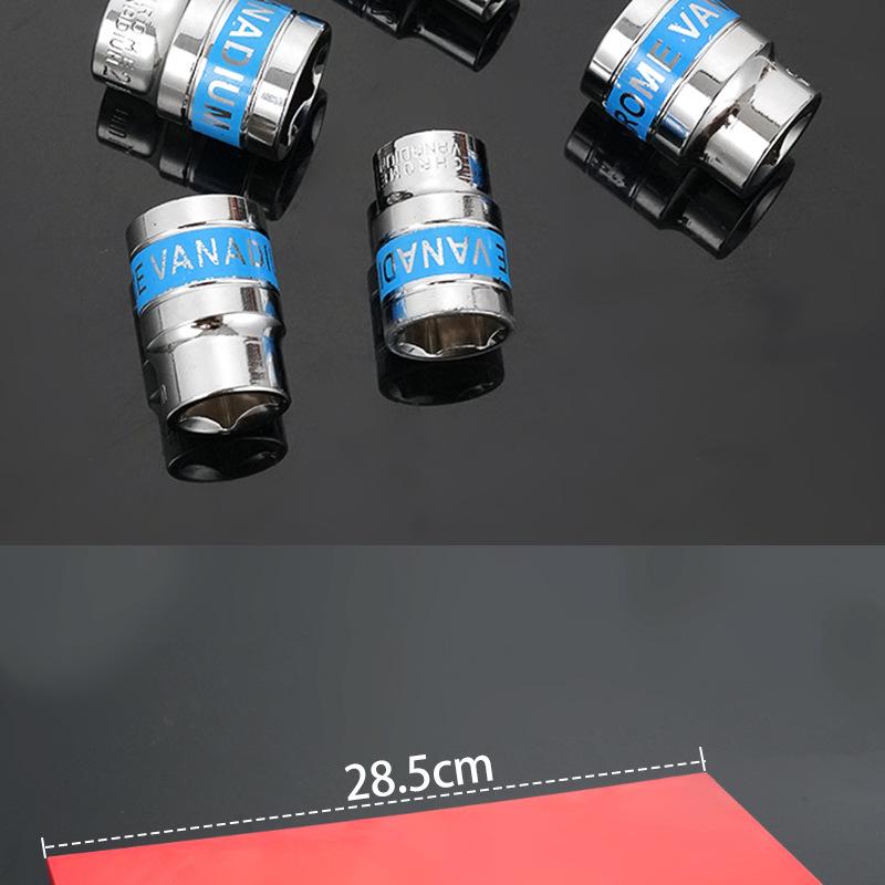 12-Piece Dual-Purpose Chrome Vanadium Ratchet Wrench Set with Extension Rod and Iron Box