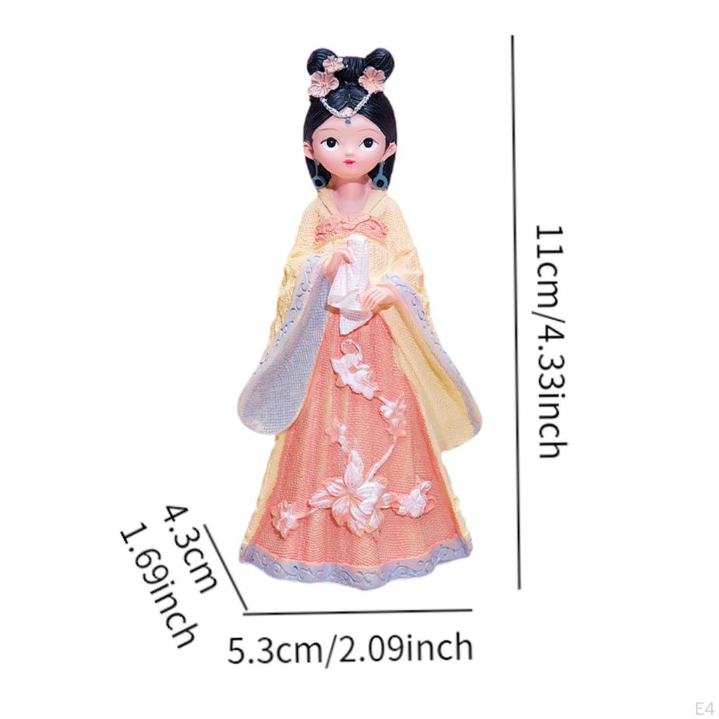 Ancient Chinese Girl Statue, Hanfu Doll, Handmade Resin Figurine, Gift for Living Room And Desk