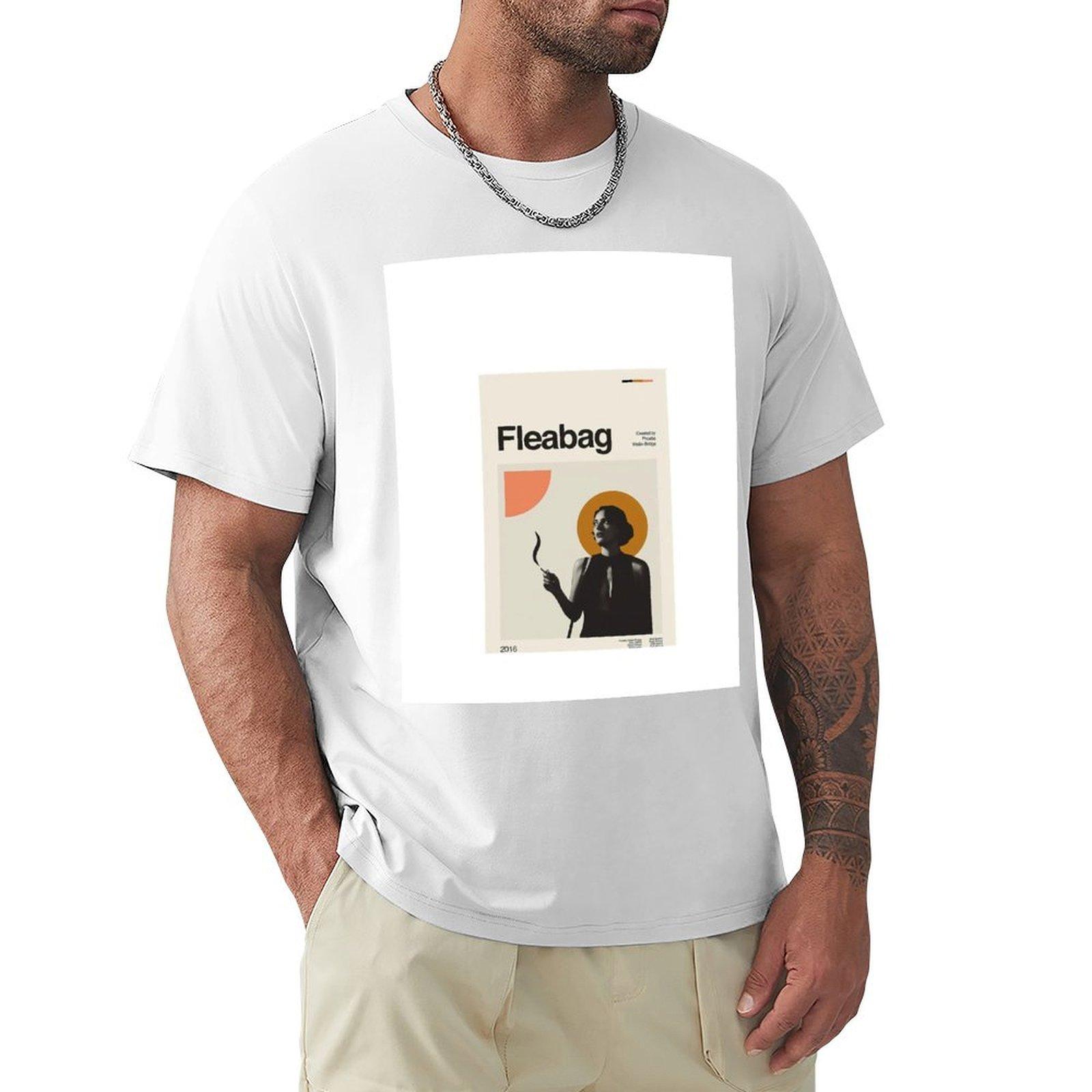 fleabag TShirt sweat korean fashion oversizeds mens workout shirts S