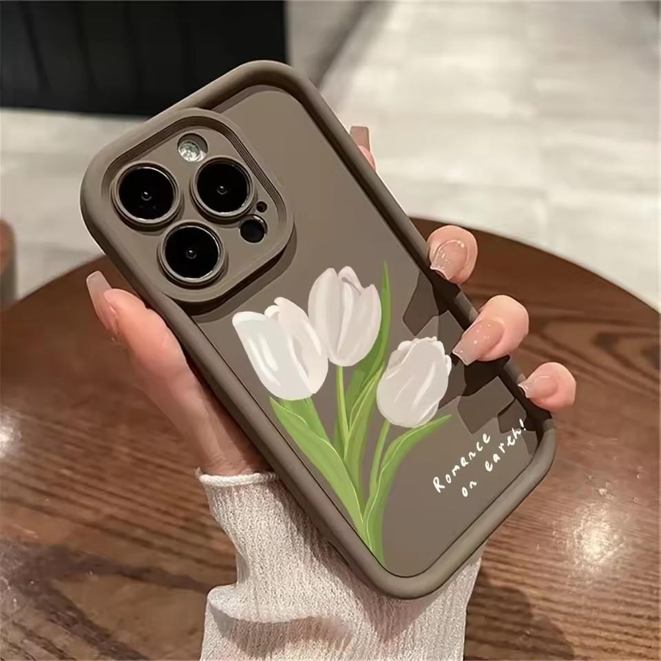 Soft Cute Flower Phone Case for iphone 16 11 Case for iPhone 13 15 12 14 Pro Max XS X XR 7 8 SE Shockproof Aesthetic Back Cover