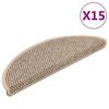 Self-adhesive Stair Treads - VIDAXL - 15 Pcs - 56x17 Cm - Dark Beige - Non-slip