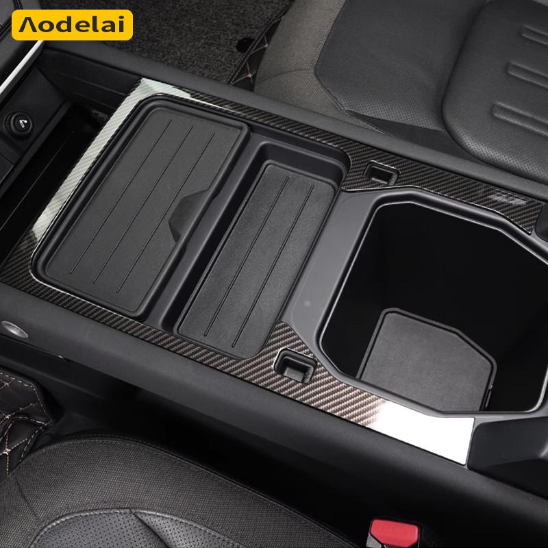 Für Land Rover Defender 90 110 130 2020-2024 Auto Kohlefaser Mittelkonsole Getränkehalter Panel Rahmen Abdeckung Verkleidung