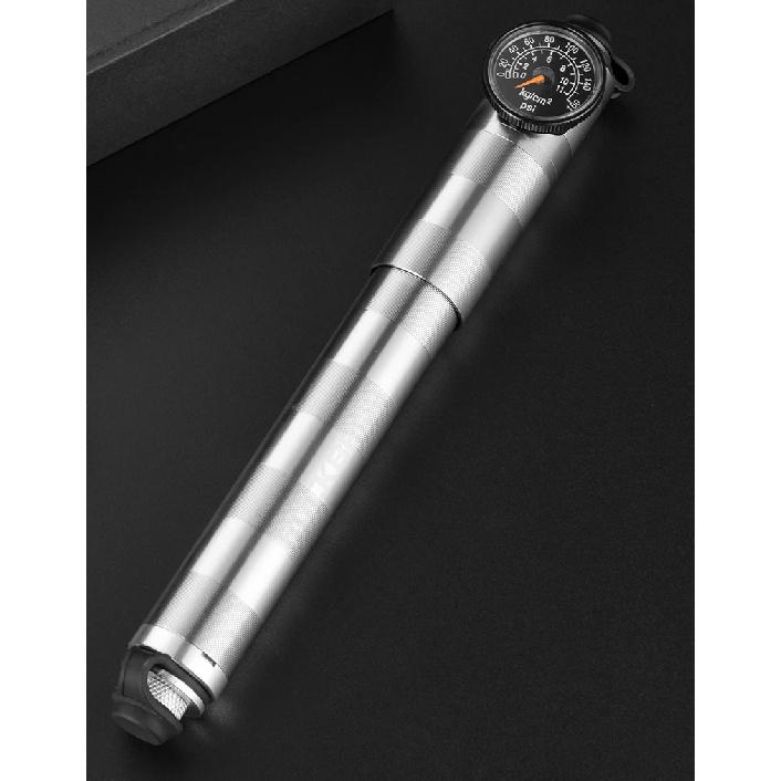 ROCKBROS 160psi Bike Pump Aluminium Alloy CNC Manual Air Inflator Pumps Barometer AV/FV Valve Ultralight Portable Bicycle Pump