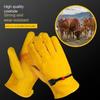 1 Pair Yellow Welding Gloves Heat-Resistant Work Gloves High Quality Cowhide Gloves  Workplace