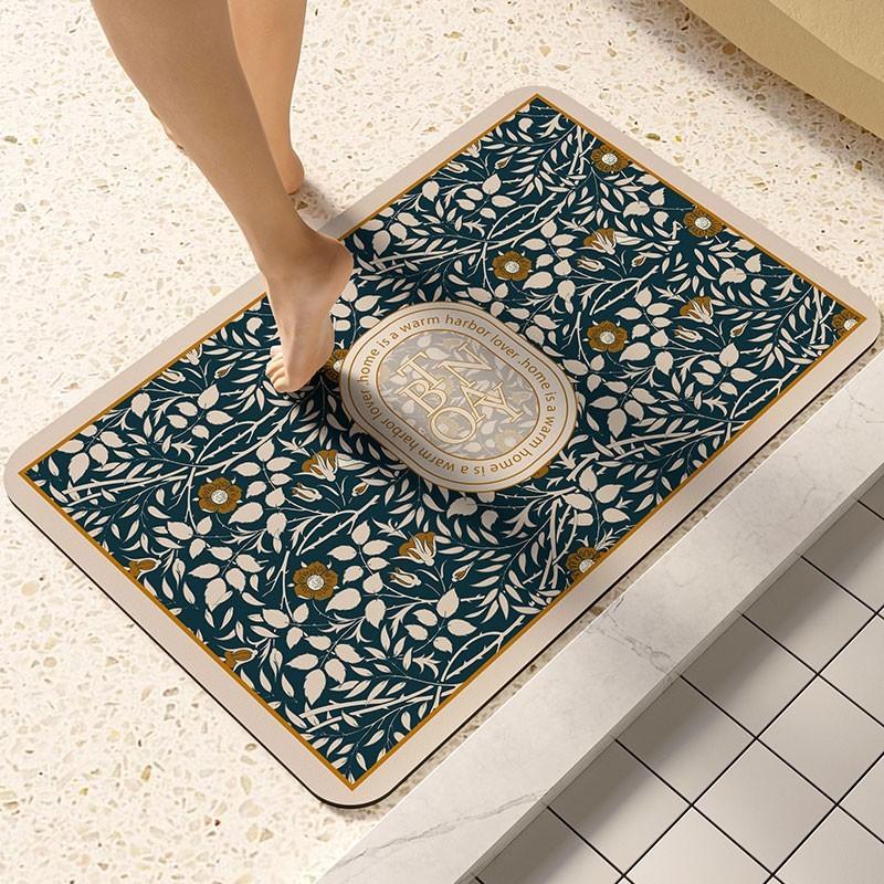 Bathroom Entrance Diatom Mud Floor Mat Semi-circular Anti-slip Quick-drying Foot Mat Bathroom Toilet Door Absorbent Household Carpet