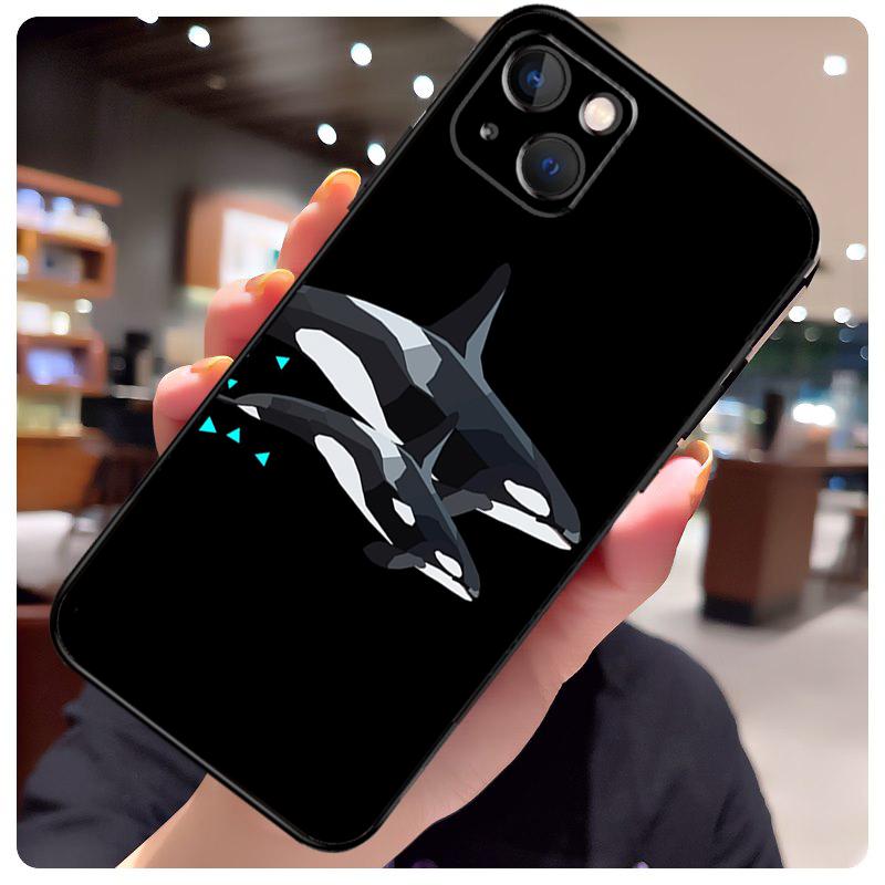 Killer Whale Case For iPhone 13 Pro Max 16 15 11 12 14 17 Pro Max mini 15 16 Plus 16e 17 Air Phone Cover