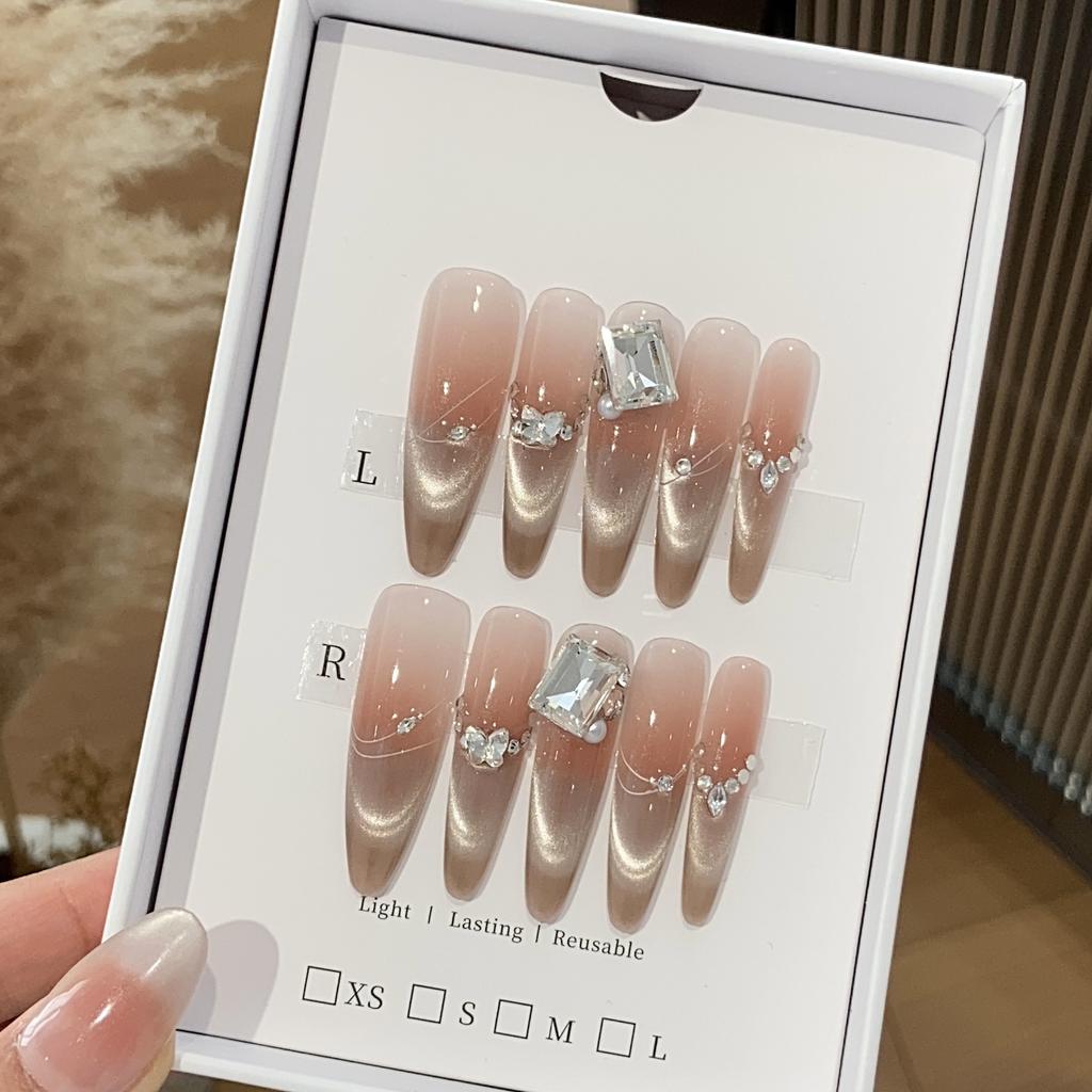 Ice-transparent Gradient Smile Cat Eye Rectangular Diamond Pearl Small Broken Diamond Sweet Sniper Wear Armor