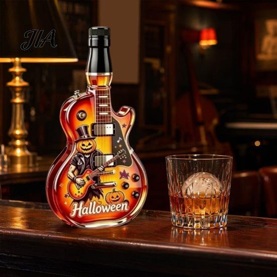 Decanter Retro in Vetro Borosilicato a Forma di Chitarra Decorativa, Grande Capacità, Tappo a Vite, Birra per Conservazione E