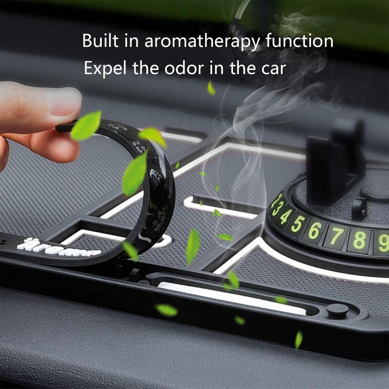 Car Anti Slip Mat Non-Slip Phone Mat 4 In 1 Multifunctional Durable Anti Slip 360Rotation Dashboard Cell Phone Holder Parking