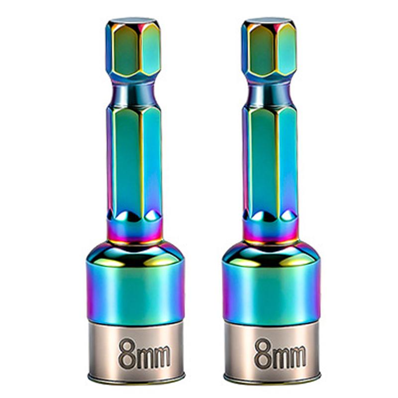 8mm Non-Magnetic Impact Socket High Torque CR-V Steel Socket Bits Hex Shank Nut Screwdriver Driver Impact Drivers Socket Adapter