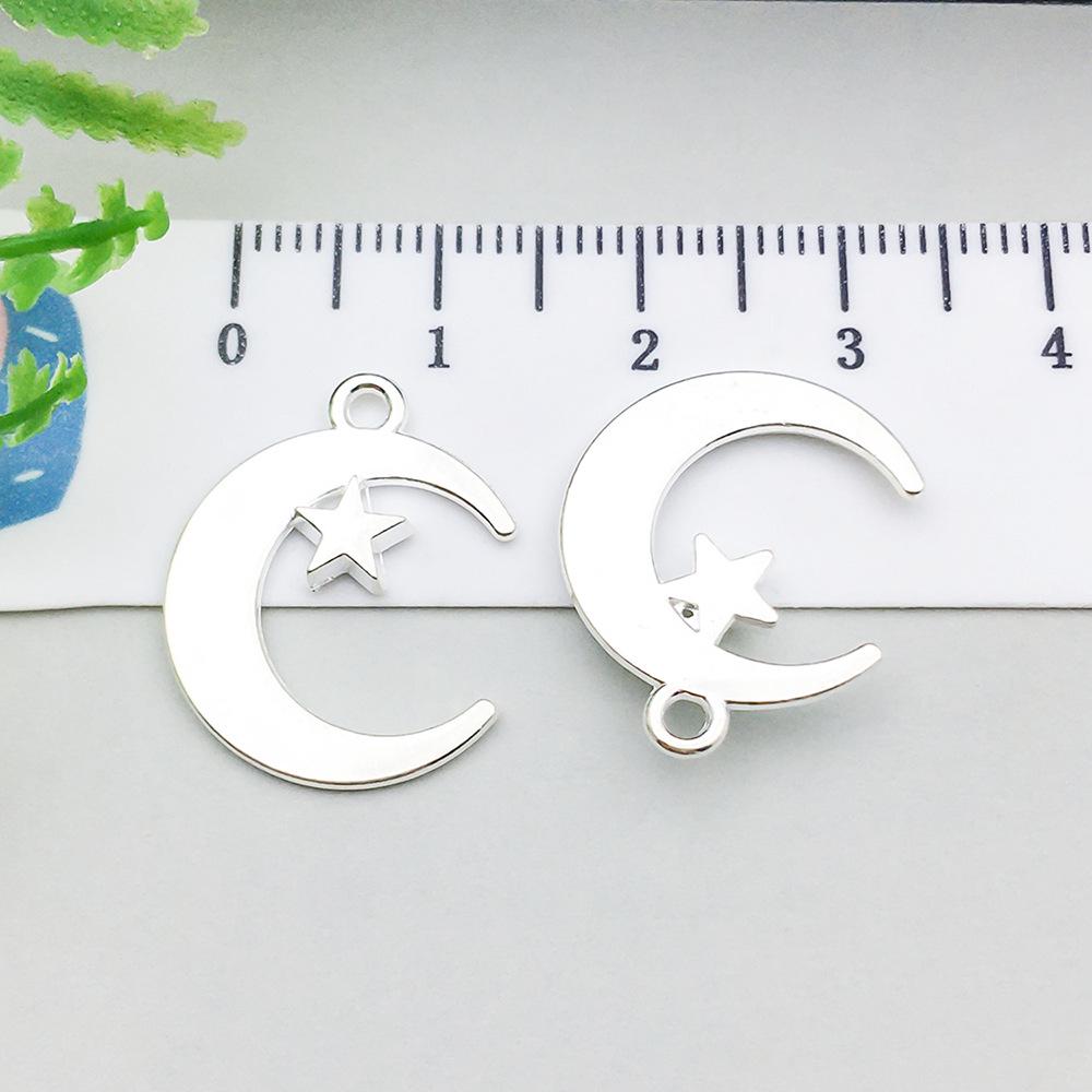 100-Piece Five-Color Alloy Sun, Moon, and Star Pendant Charms for DIY Jewelry