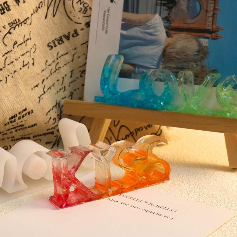 Letters Resin Mold DIY Crafts Epoxy Casting Molds Kiss Love Silicone Mould Home Decorations Handmade Valentines Day Gift