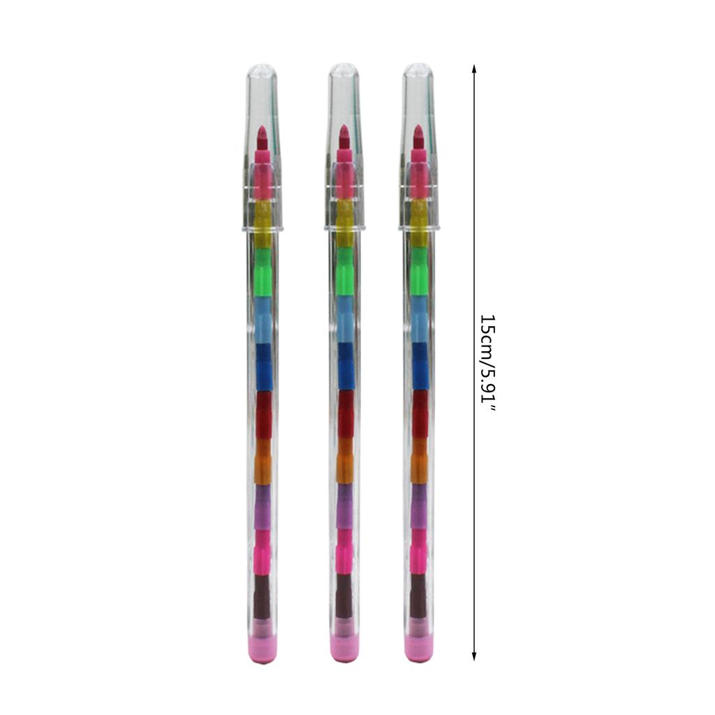 10/24Pcs Painting Stitching Crayons Color Crayons Building Blocks Crayons for Kids Mini Crayon School Supplies Pencils