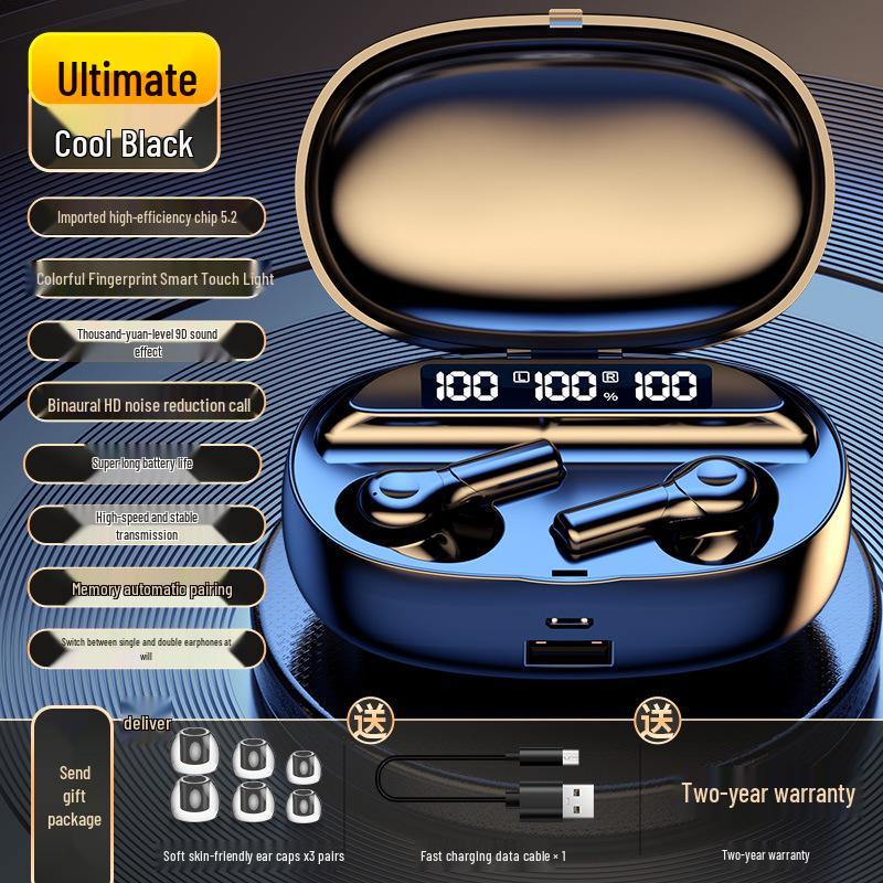New Wireless Bluetooth D2 Earbuds with Three-Screen Display and Large Capacity Charging Case