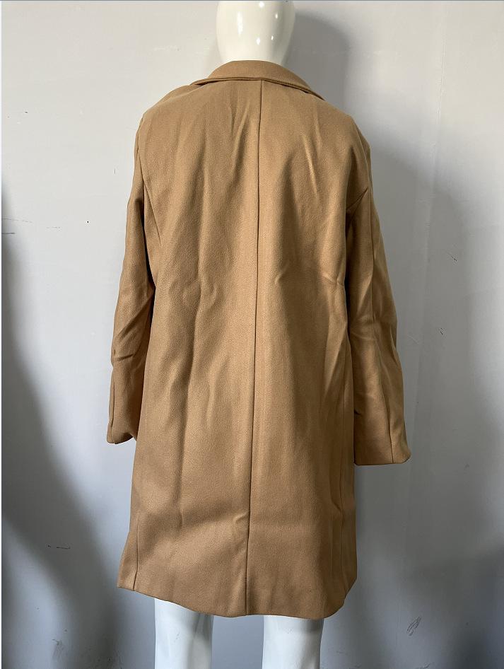 Men's Multi-color Wool Mid-length Windbreaker Coat