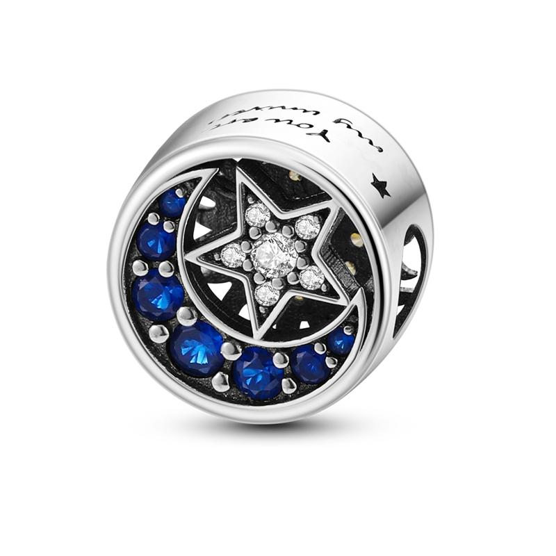 Charm  925 Silver Charms Beads CZ Pave Round Clip Charms Fit Original Bracelet Necklace Charms Jewelry Gift