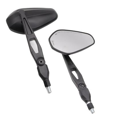 SZYUMO Motorcycle 10mm Left and Right Universal Diamond Easy Installation Mirrors, Right-Hand Thread, Set, Black, Shape,