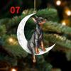 Christmas Decoration Pet Puppy Acrylic Pendant Garland Car Rearview Mirror Dog Hanging Ornaments New Year Tree Home Festoon