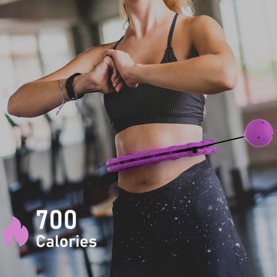 Zatížená fitness obruč s 24 odnímatelnými uzly Dospělí Hubnutí Spalování tuků Tónování pasu Fitness kruh Ženy Muži Posilování pasu Cvičební kruh