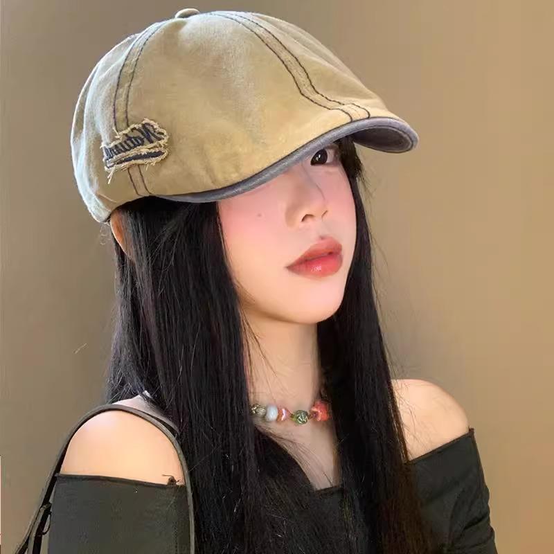 

Японская Ретро Джинсовая Кепка с Передней Частью, Девушка, Показывающая Лицо в Маленьком Берете, Универсальная, для Большой Головы, Круглая Шляпа Художника, Тренд