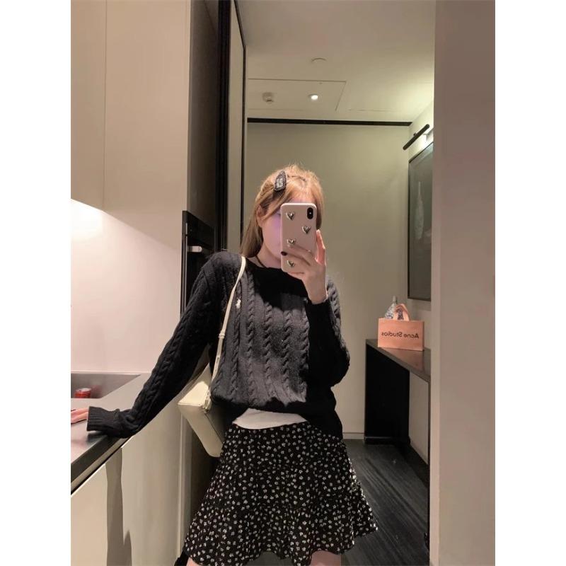 Summer Women s Black Floral Print Elastic Waist A Line Mini Skirt S чёрный