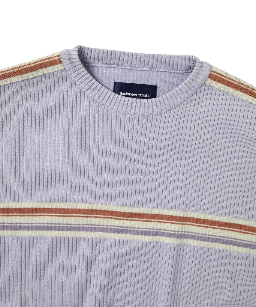 THISISNEVERTHAT Striped Knit L/S Top Lavender