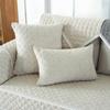 Coral Velvet Linen Solid Color Quilted Minimalist Fabric Sofa Cushion Anti Slip Sofa Cover