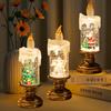 Creative LED Electronic Candle Light Christmas Crystal Snowy Candles Lamp For Christmas Gifts Bedroom Desk Festival Home Decor