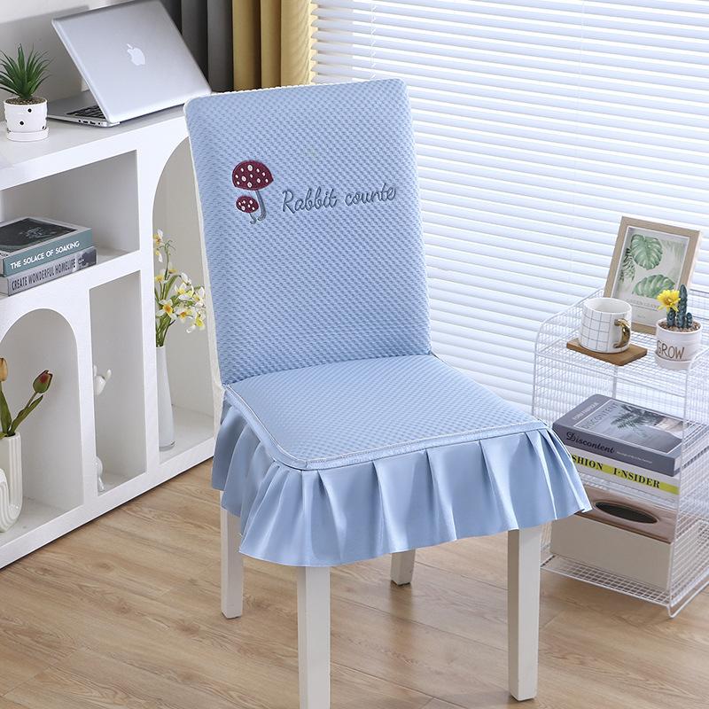 

All-inclusive Chinese-style Chair Cover Minimalist Modern Embroidery Cotton Slip-resistant Dining Dining Table Cloth Chair Mat Seat Cushion 44*42CM