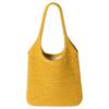 Miu Miu Ivy Knitted Letter Logo Smooth Lines Cotton Tote Bag Shopping Bag Shoulder Handbag Women tote bags Ochre 5BG231_ACQY_F04GL_V_MRO