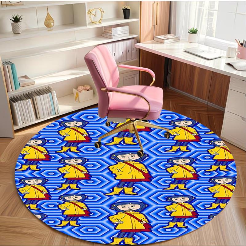 Coraline Print Round Rug, Washable Floor Carpet, For Entryway Dorm Laundry Room Office Study, Home Decor Birthday Christmas Gift