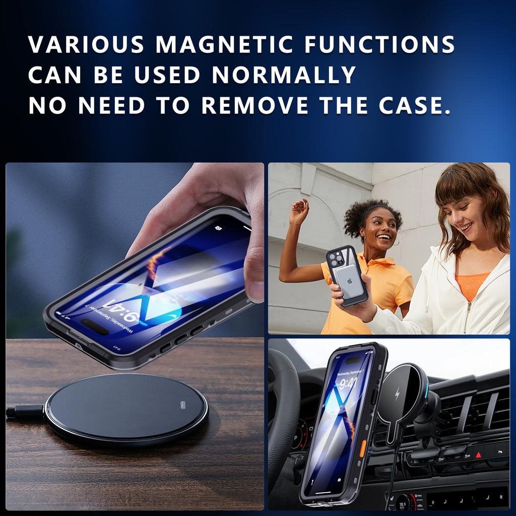 REDPEPPER Dot+ Series For iPhone 16 Pro Max Phone Case Compatible with MagSafe IP68 Waterproof Clear Phone Cover