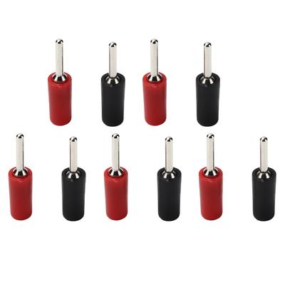 5 Set Banana Plug Nickel Plated Brass Pin Straight for Inner Spring Panel Socket J.10001 2mm(Red