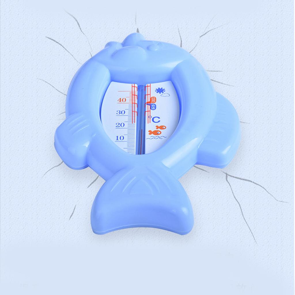 Baby Bath Thermometer Cute Little Fish Shape Baby Bathtub Water Thermometer for Wet Dry Use Blue