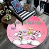 Custom Name,Diddl pattern round rug,Carpet Rug for Living Room Bedroom Playroom ,Non-slip Floor Mat,Holiday Gifts and Birthday Gifts.