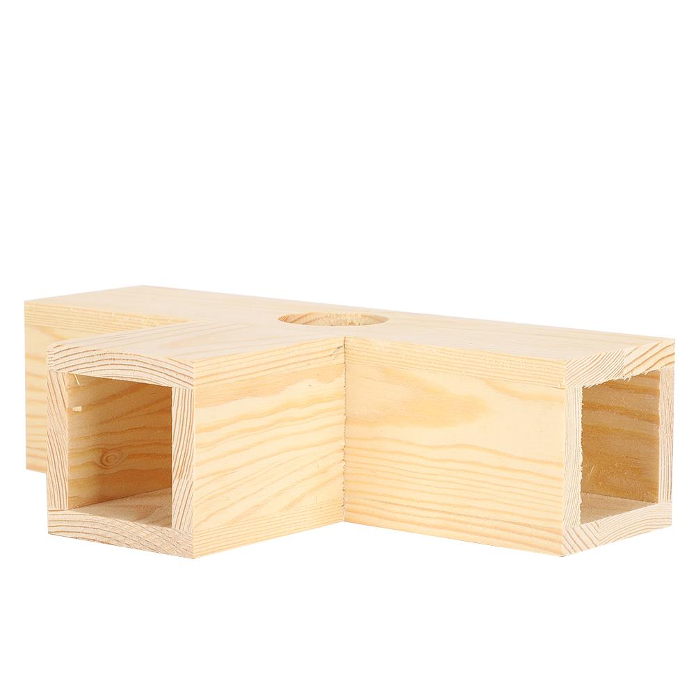 Wood Hamster Tunnel Tube Small Pets House Training Exercise Playground Toy(Small T Type)