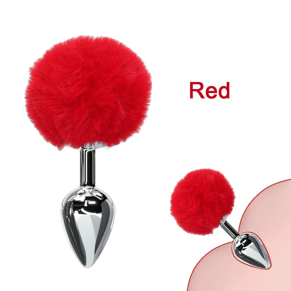 Anal Plug Bunny Rabbit Tail Bdsm Role Play Stainless Steel Vagina Prostate Massager Puppy Play Metal Sex Toys for Women Couple