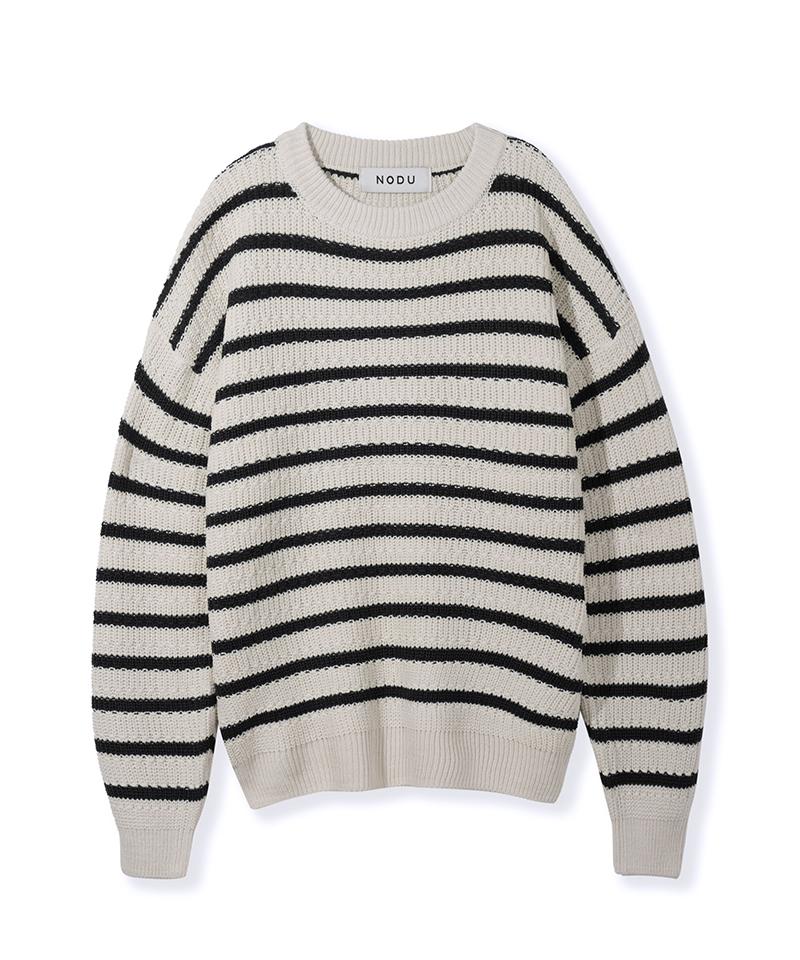 NODU Napoli Striped Knit [Ivory]