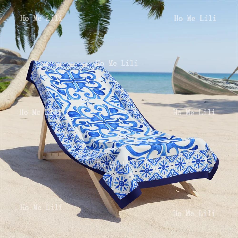 Ka Chen Muxi Blue/White And Spanish Tile Coastal Gifts Quick Drying Towel