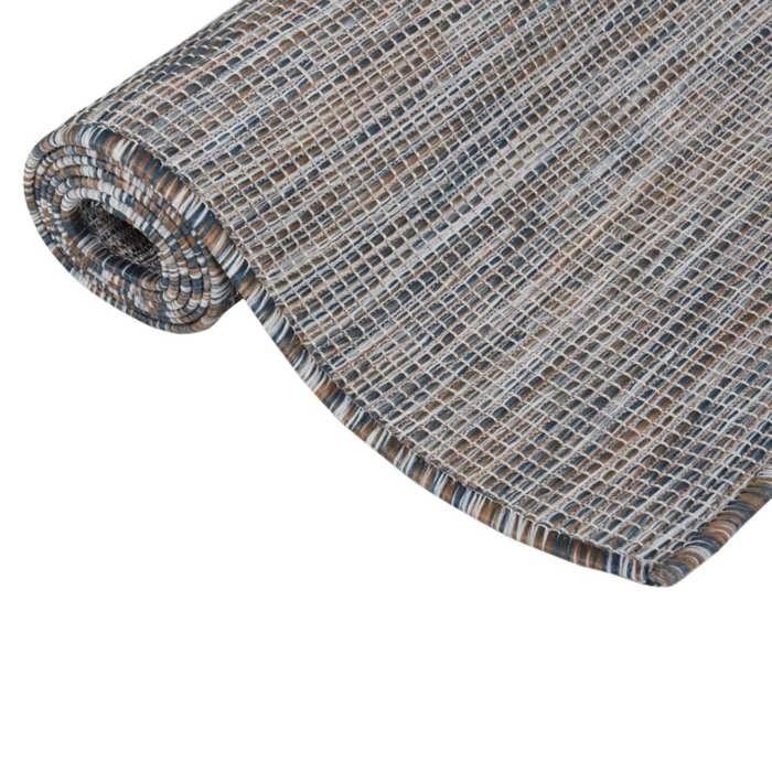 VidaXL Tapis à tissage plat d'extérieur 200x280 cm Marron et bleu 340819