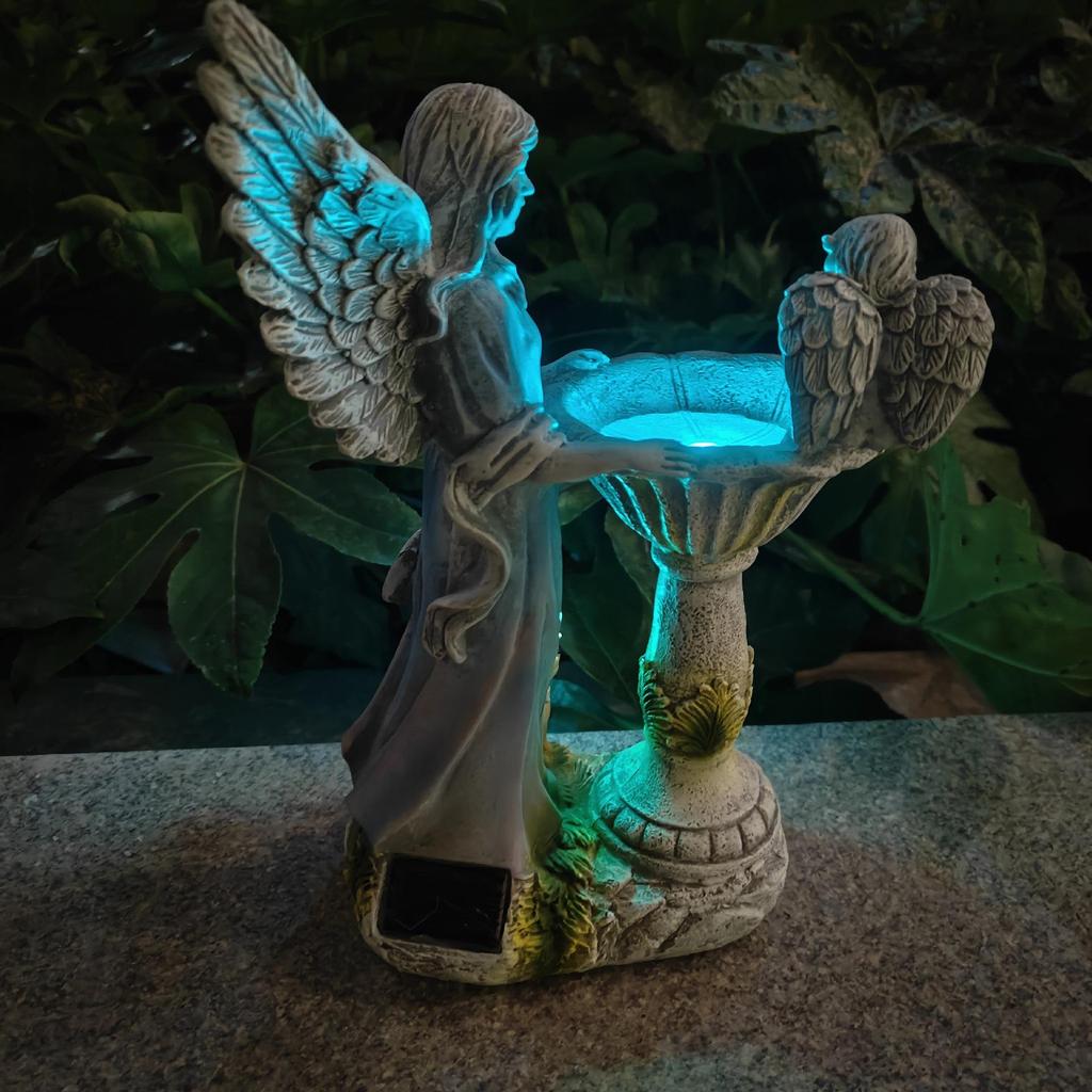 European Angel Statue Color-Changing Solar Light - Creative Garden Ornament