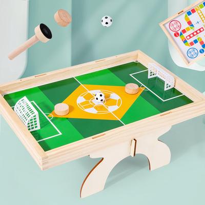 Ahşap Çocuk Futbol Masa Oyunları Oyuncaklar 2'si 1 Arada Uçan Satranç Futbol Yarışması Parti Masa Oyunu Çocuklar Yetişkinler İçin Etkileşimli Oyuncak