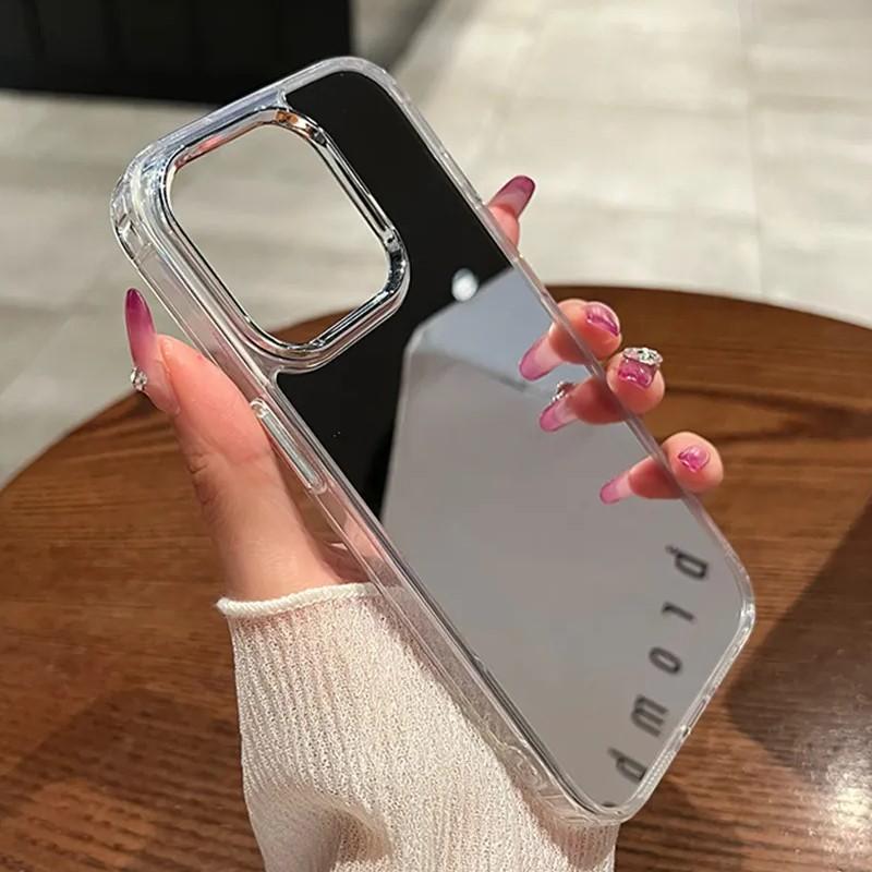 Luxury Acrylic Makeup Mirror Phone Case For iPhone 17 16 15 14 13 12 11 Pro Max XS X XR Plating Shockproof Back Cases Cover