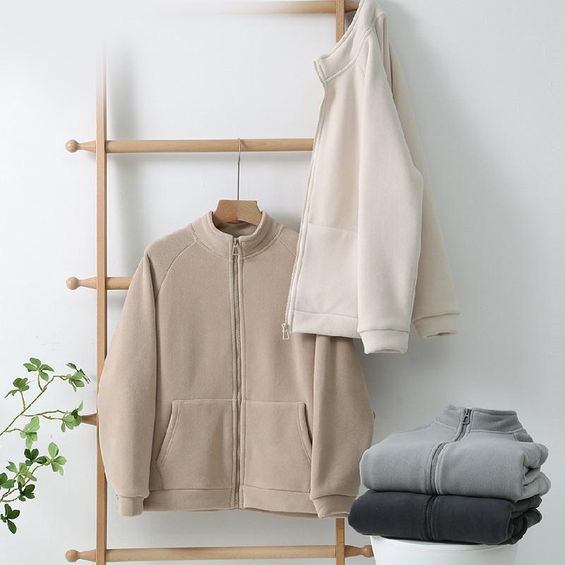 Autumn Winter Thickened Fleece Clothes Female Small Fragrant Wind Coat Warm Fleece Cardigan Wearing Long-Sleeved Blouse Casual