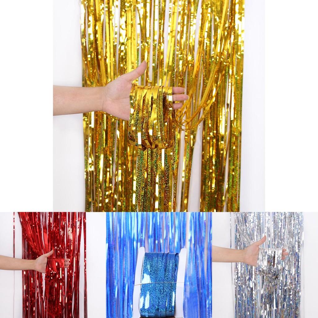 By Gorgeous 1m 2m Shiny Laser Rain Curtain For Creative Birthday And Decorations Event
