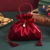 Red Wedding Candy Packaging Bags Velvet Drawstring Pouch Handbag Sweets Chocolate Packing Bag