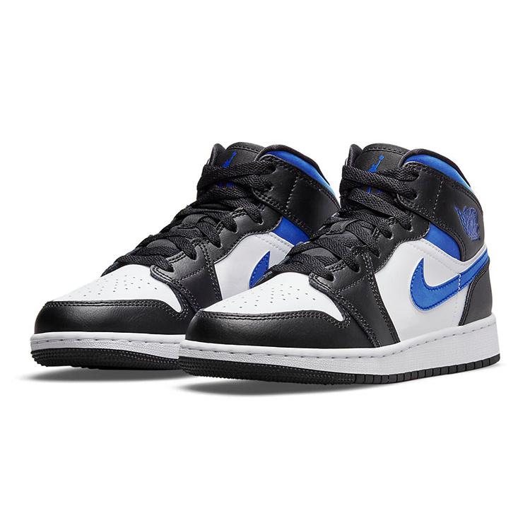 Jordan 1 Mid White Black Racer Blue GS 554725-140