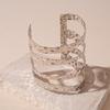 Geometry Wave Line Metal Arm Cuff Hollow Flower Bohemian Bracelet Wide Open Arm Cuff  Girls